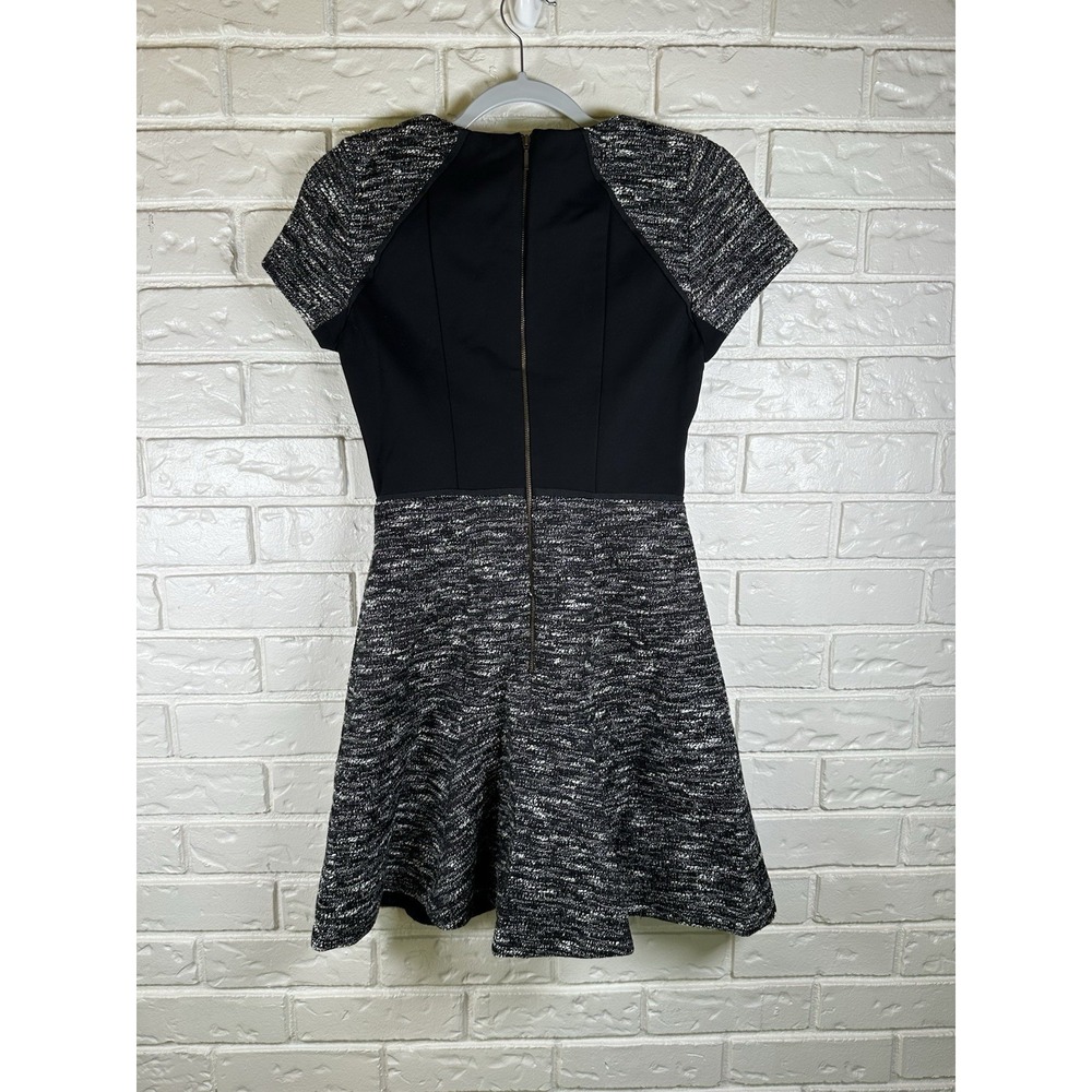 J.Crew Size 0 Tweed Fit & Flare Dress Classic Career Chic Short Sleeve - Picture 4 of 12